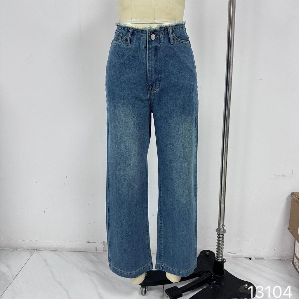 Women's Denim Classic Versatile High Waist Fashionable Trousers