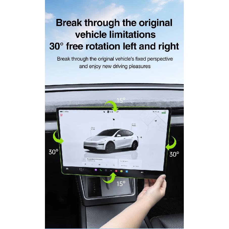 Supporto Rotante per Schermo per Tesla Model Y L Juniper Model 3 Schermo Console Centrale Highland Staffa Rotante Regolazione 4 Direzioni