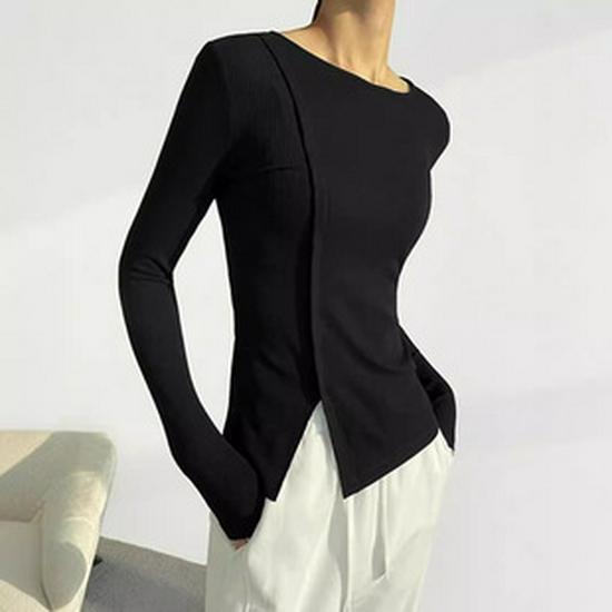 Autumn Women's Sexy Lace V-Neck Buttoned Long Sleeve Crop Top