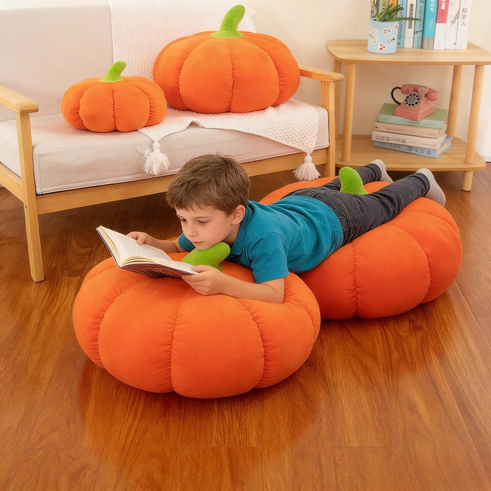 Soft Plush Pumpkin Pillow - Halloween Decorative Cushion, Stuffed Toy for Home & Car, Cute Gift for Kids & Adults