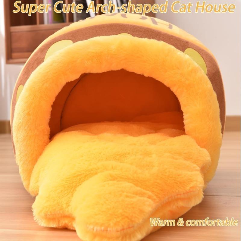Honey Pot Cat Cave Bed, Soft and Thick Rebound Sponge Pet Nest with Removable & Washable Cushion