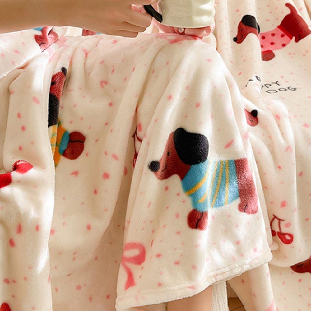 Thickened Christmas Flannel Blanket Fluffy Throw Soft Air Condition Blanket Xmas Pattern Warm Aircon Blanket