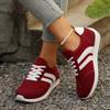 Women's Casual Sports Shoes - Rubber Sole, Geometric Pattern, Low Cut Lace Up Design, Suitable for Wearing All Seasons