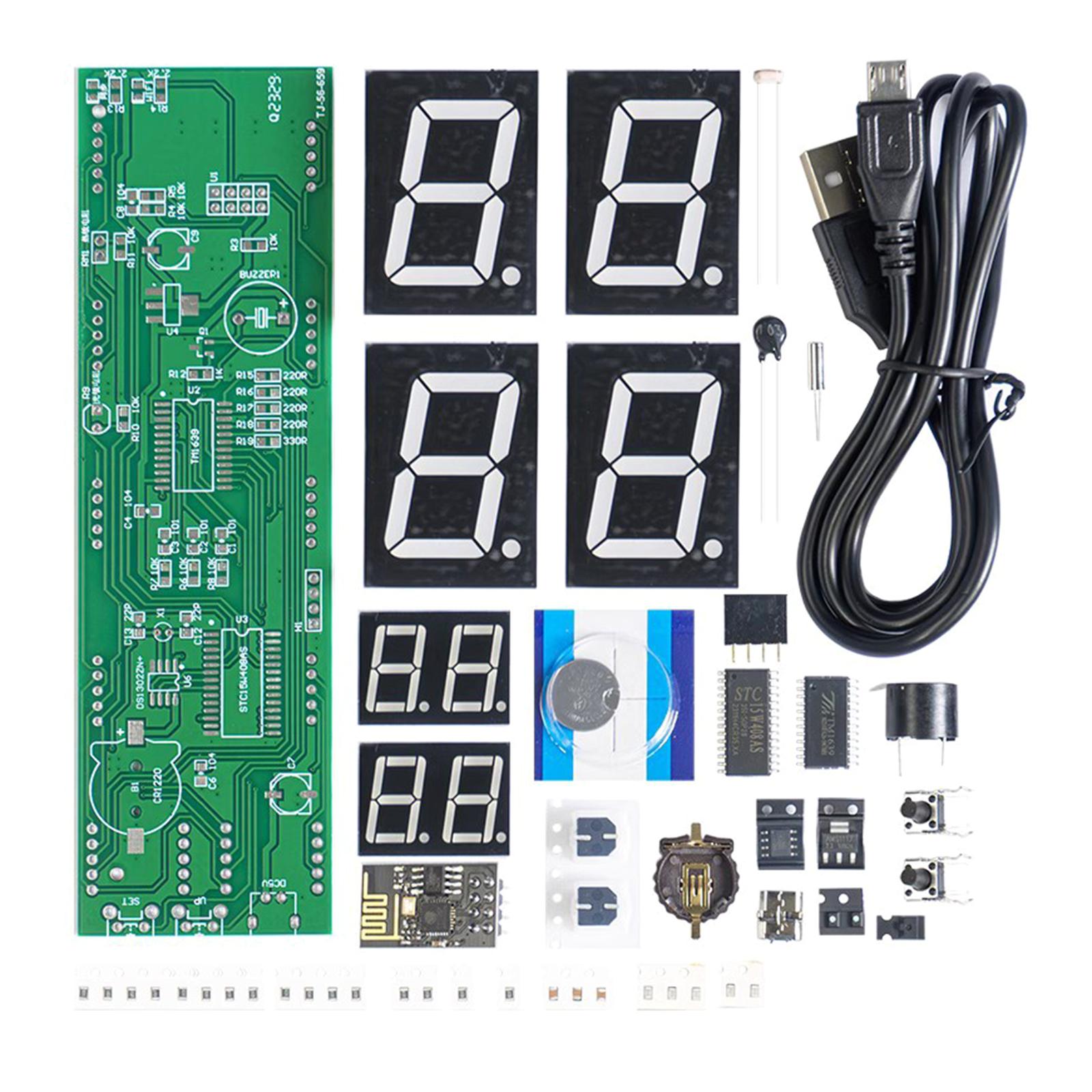 

Multifunction 8 Digit Digital Tube Clock set with Automatic Brightness Adjustment Remote Accessible 8 Digit Digital Clock