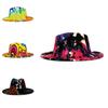 Trendy Jazz Hat For Men In Tie-dye Wool With Breathable And Waterproof Features