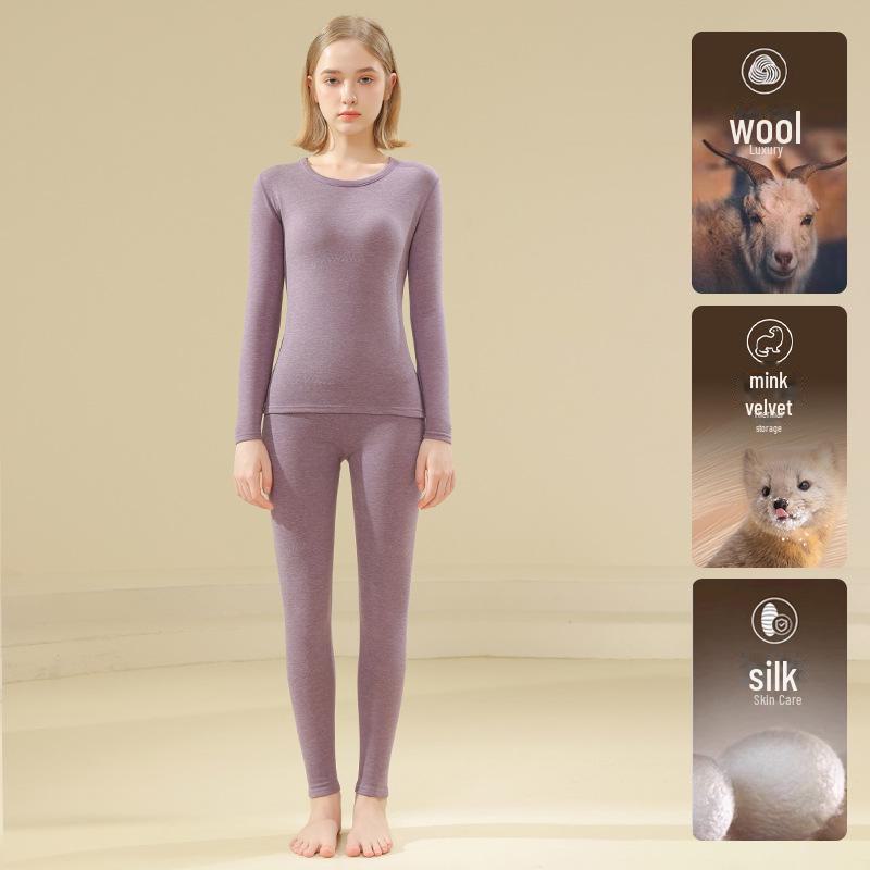 Women's Self-Heating Winter Thermals: Double-Sided Brushed Velvet Suit