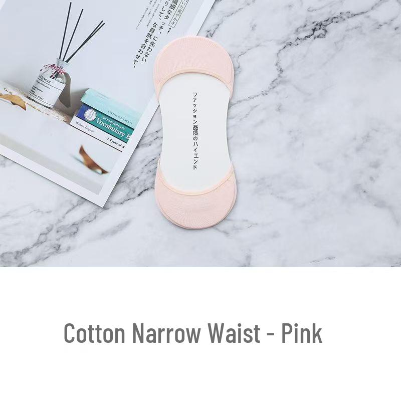 

Женские нескользящие носки с низким вырезом на высоком каблуке - Невидимые, Хлопковые, Силиконовый захват Simple Packaging розовый