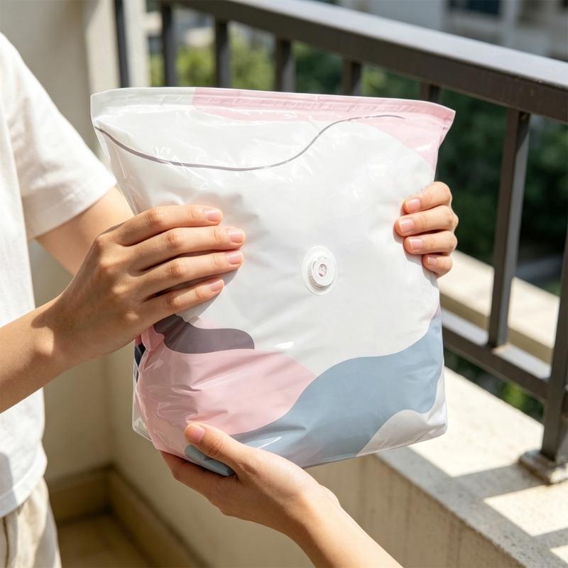 Sealed Vacuum Storage Bags 5 Pack, No-Pump Bags for Clothes, Bedding, Closet Sorting, Moving, Travel and Daily Use