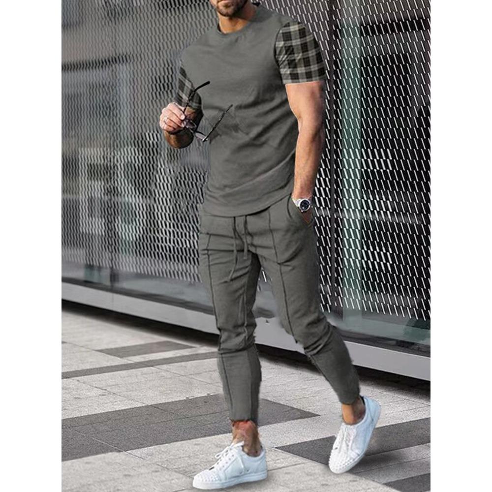Men's Warm T-shirts And Pants Sets Outdoor Sports Training  Street Style Fashionable Pants