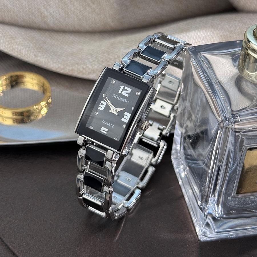 

Couple Watch Square Watch Diamond-encrusted Women s Watch Imitation Ceramic Quartz Watch Square Quartz Watch