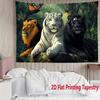 majestic lions and tigers Digital printing polyester wall tapestry suitable for use in living rooms bedrooms offices bars party