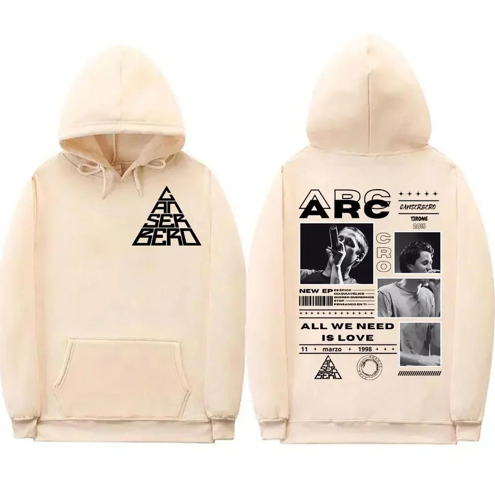 Canserbero All We Need Is Love limited edition printed men's retro hip-hop sweatshirt adult autumn and winter warm pullover