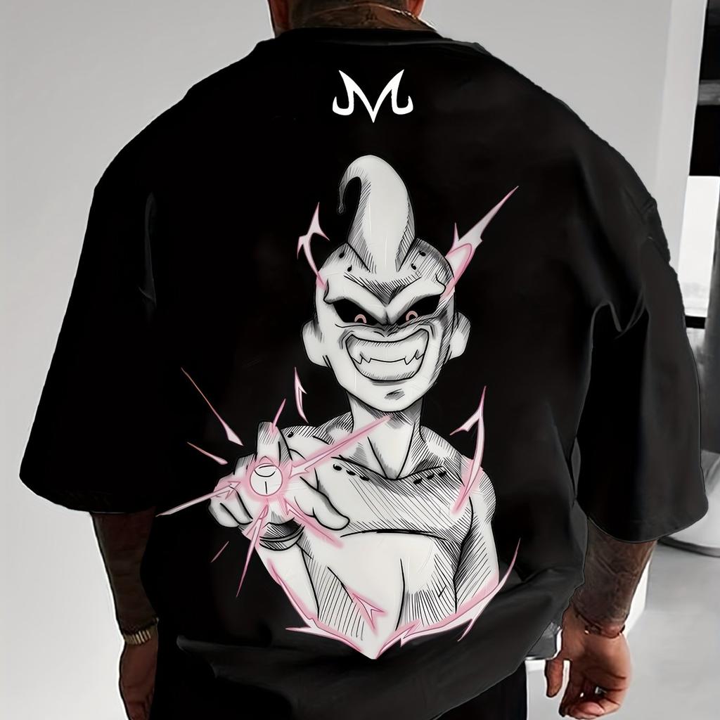 Dragon Ball Majin Buu Koszulka Letnia Anime Harajuku Mężczyźni Kobiety Codzienna Sportowa Fitness Luźna Wygodna Oversize Krótki Rękaw