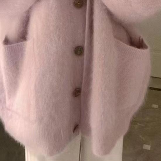 Women's Fuzzy Cardigan V Neck Button Down Oversized Fluffy Coat Fall Winter Casual Long Sleeve Slouchy Furry Sweater