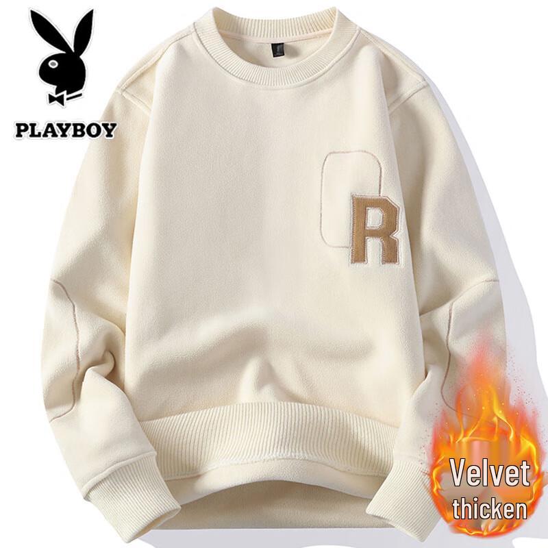 Мужская флисовая толстовка PLAYBOY с круглым вырезом XL бежевый