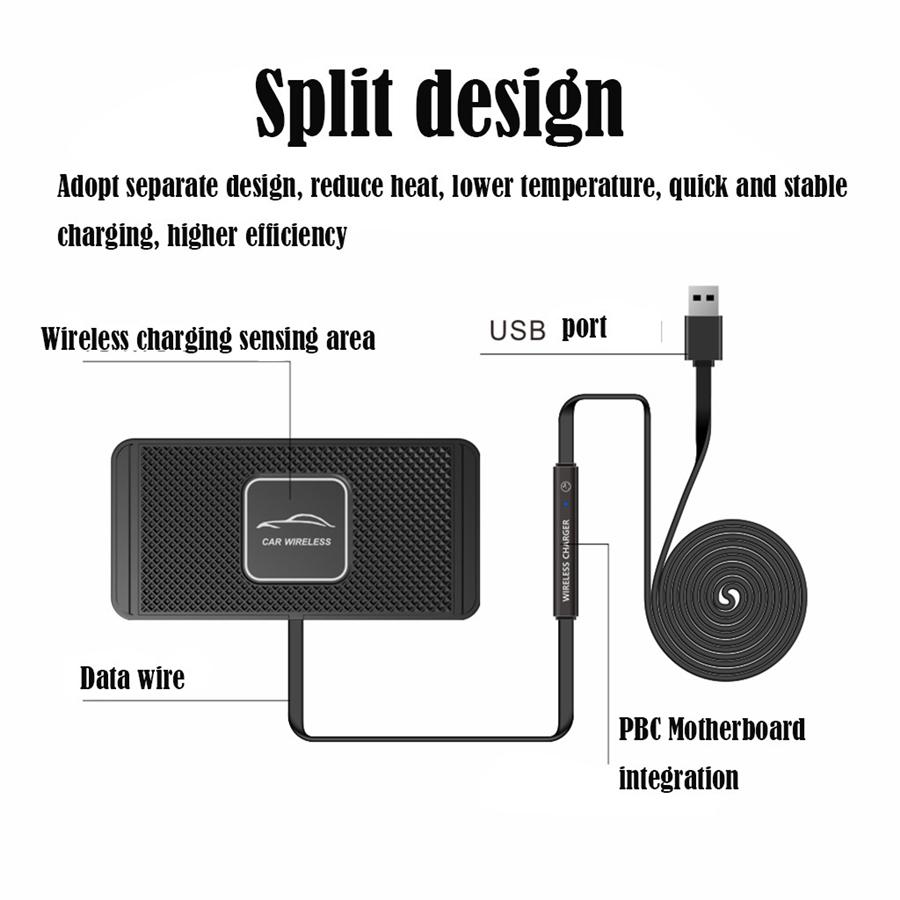 Wireless Car Charger 5W 7.5W 10W Fast Charging Phone Holder For iPhone Hauwei
