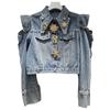 Europese Lente 2026: Elegante Off-Shoulder Hoge Taille Denim Damesjas