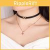 Elegant Korean Style Double Layer Choker Necklace For Women With Dazzling Rhinestones
