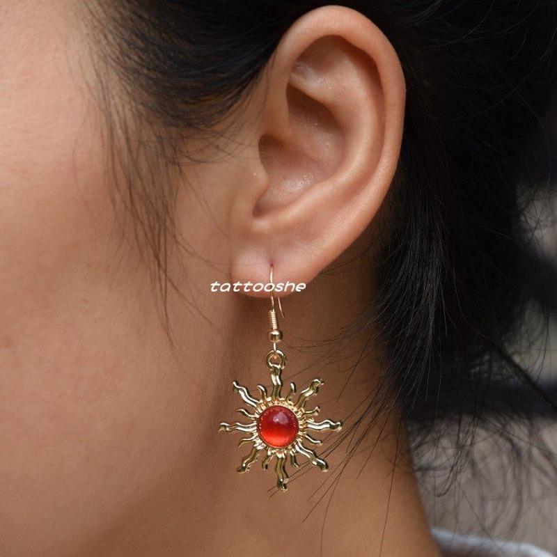 Gothic Sunflower Earrings Inlaid with Acrylic Funny Designer Elegant Geometric Y2K Earrings