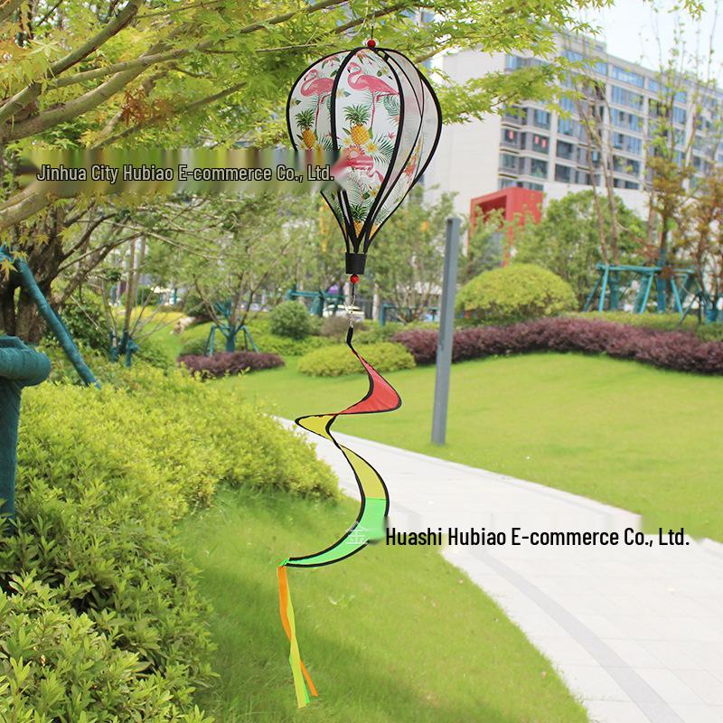 Rainbow Hot Air Balloon Wind Spinner: Rotating Seven-Color Garden Pinwheel with Sequins for Outdoor Decoration