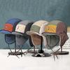 Quick-drying, Color-blocked, Unisex Fleece-lined Earflap Hat, Suitable for Skiing and As a Pilot's Cap