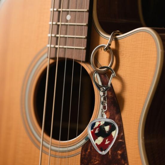 Heart-Shaped Guitar Pick Holder Keychain Clear Case Portable Acoustic Guitar Pick Holder Storage Keychain
