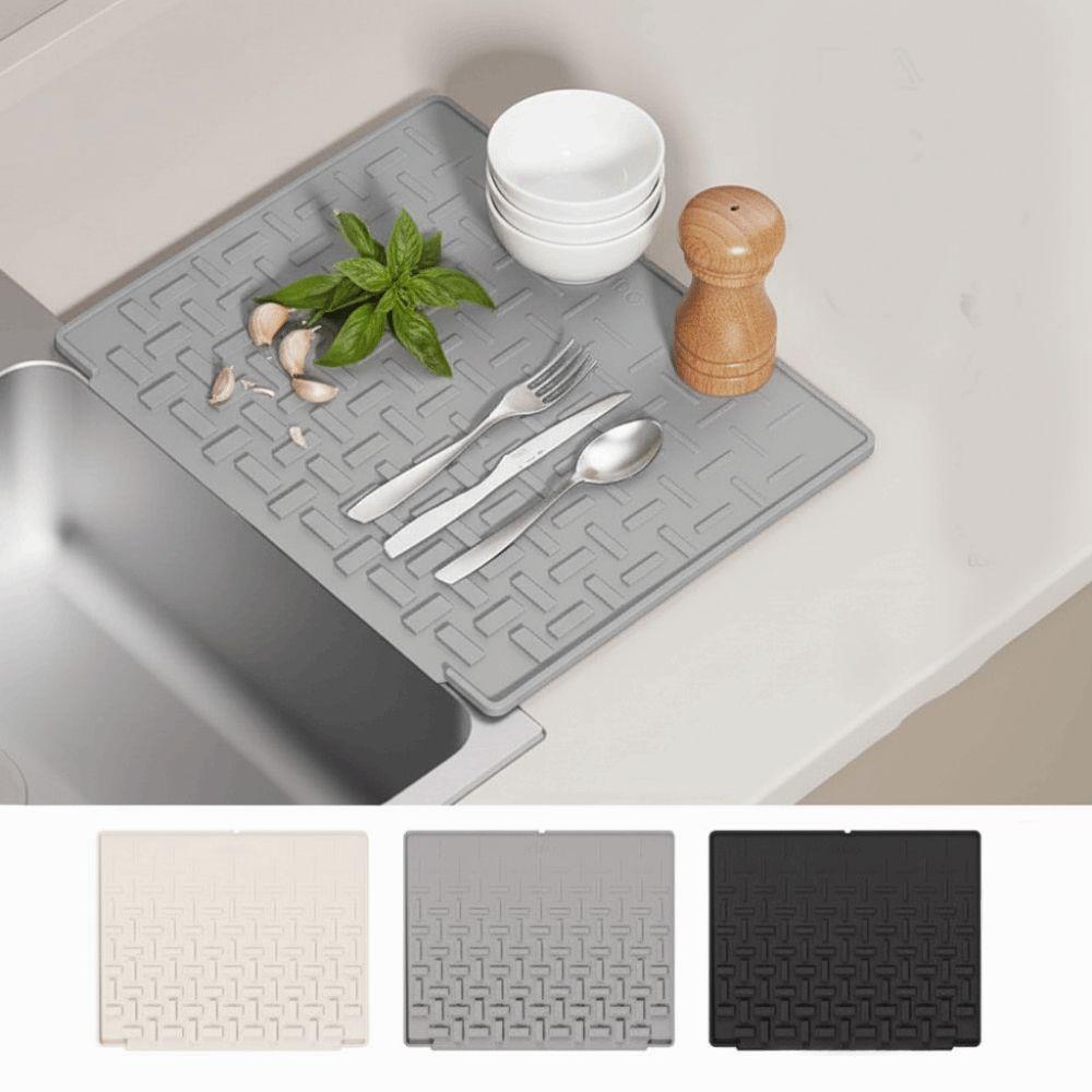 Heat Insulation Silicone Drainage Mat Heat Resistant Silicone Material Kitchen Drain Pad Slope Design
