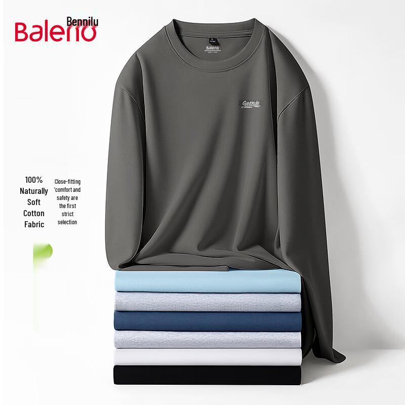 Baleno Men's Heavyweight Cotton Oversize Long Sleeve T-Shirt