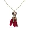 Wind Bohemian Painted Glazed Feather Fringed Earrings Fashion Temperament Women's Earrings Long Necklace Accessories