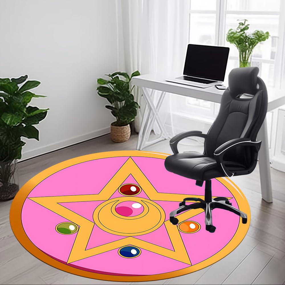 1pc Sailor MoonChair Carpet for Office, Non-slip, Soft and Durable Office Rug for Interior Decoration, Perfect for Office yy250925110