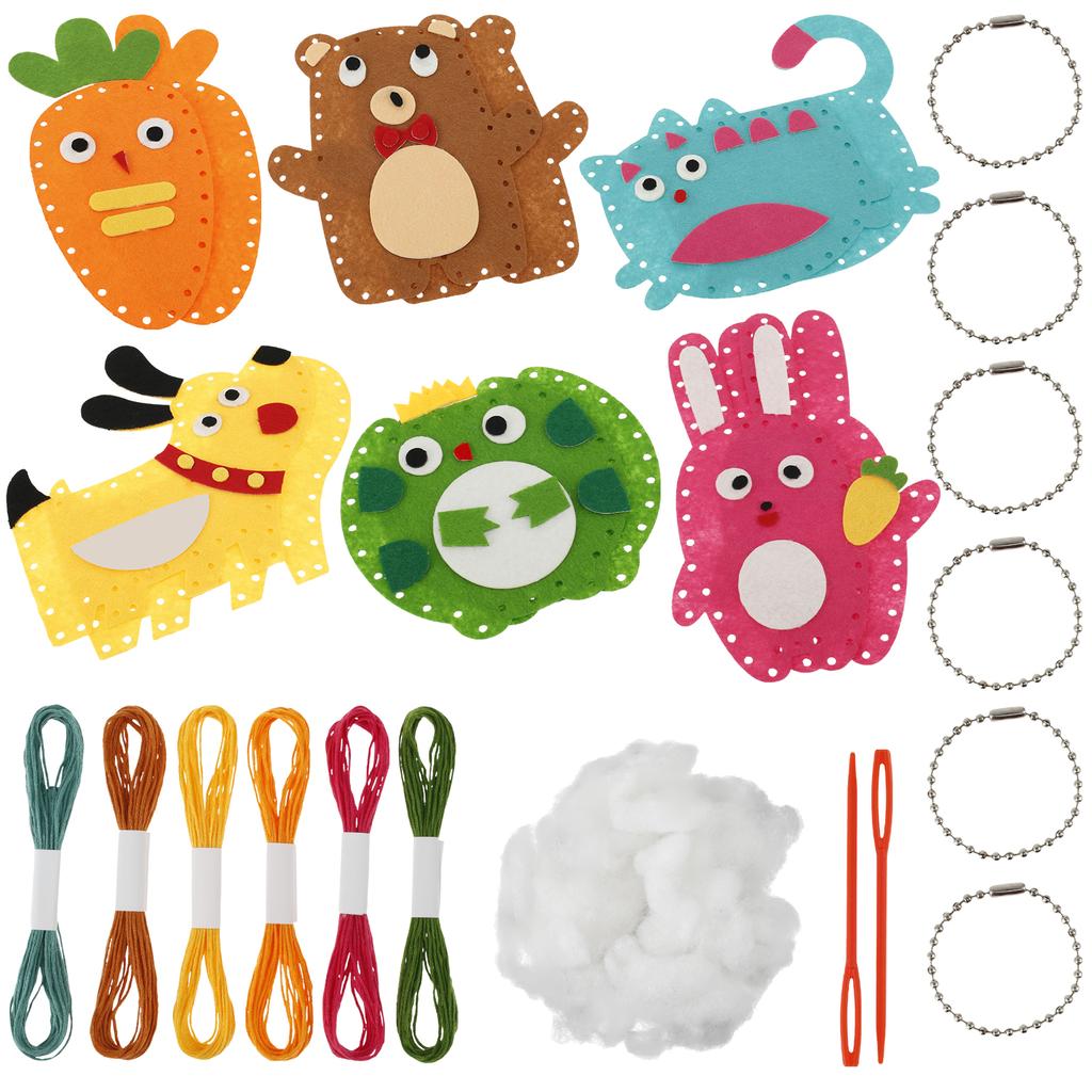 New DIY Sewing Animals Craft Kit Forest Creatures DIY Sewing Felt Plush Animals For Kids Beginners Sew Kids Art Christmas Gifts