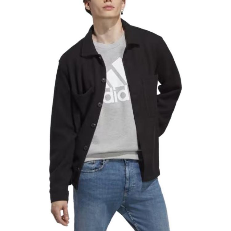 adidas Sudadera de Hombre con Cuello Redondo y Manga Larga Holgada con Estampado de Logotipo Tops Gris IC9326