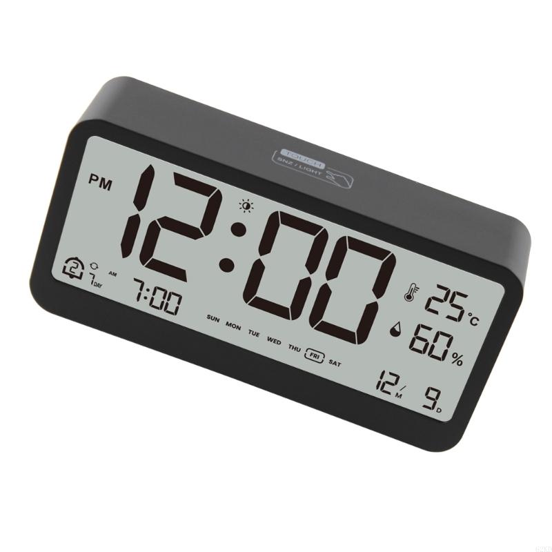 62KD Quiet Operations Desk Clock with Energy Saving Night Light for Home Decoration