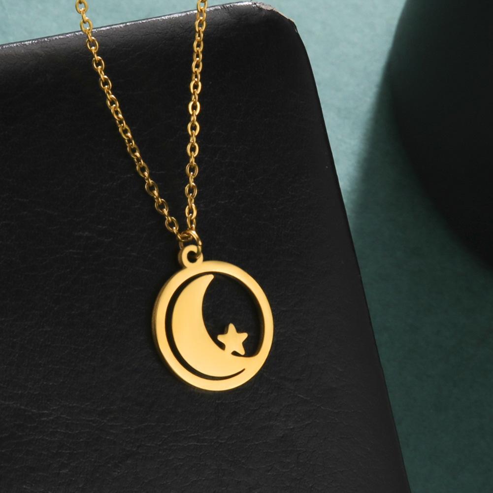 Symbol Półksiężyca Islamskiego Naszyjnik dla Kobiet Półksiężyc Gwiazda Wisiorek Moda Wyrafinowana Minimalistyczna Islamska Religia Muzułmańska Biżuteria Prezent