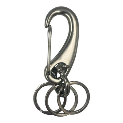 Waki Sangyo Magatama Stainless Shackle Double Key Antique Hook, Steel, 70mm, + Ring, WMF-10, Ring, Keychain, Car, Motorcycle,