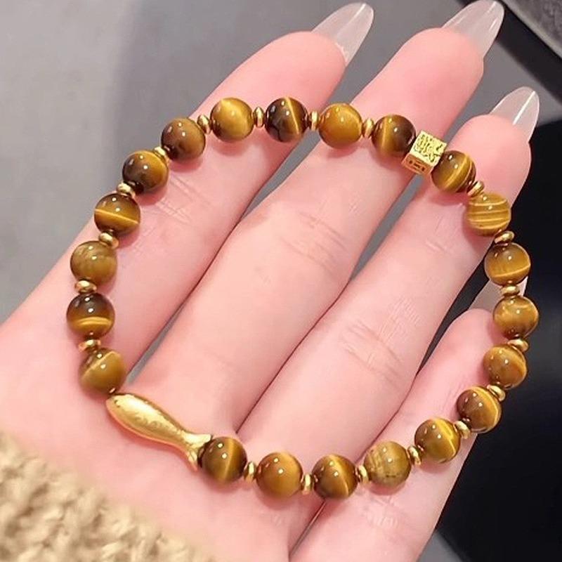 Vintage Gradient Tiger Eye Stone Bracelet Light Luxury Charm Bracelets for women High Quality Party Wedding Fine