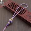 Handmade Woven Ancient-Style Dimple Knot Pendant - Golden Car Ornament with Grip Rope