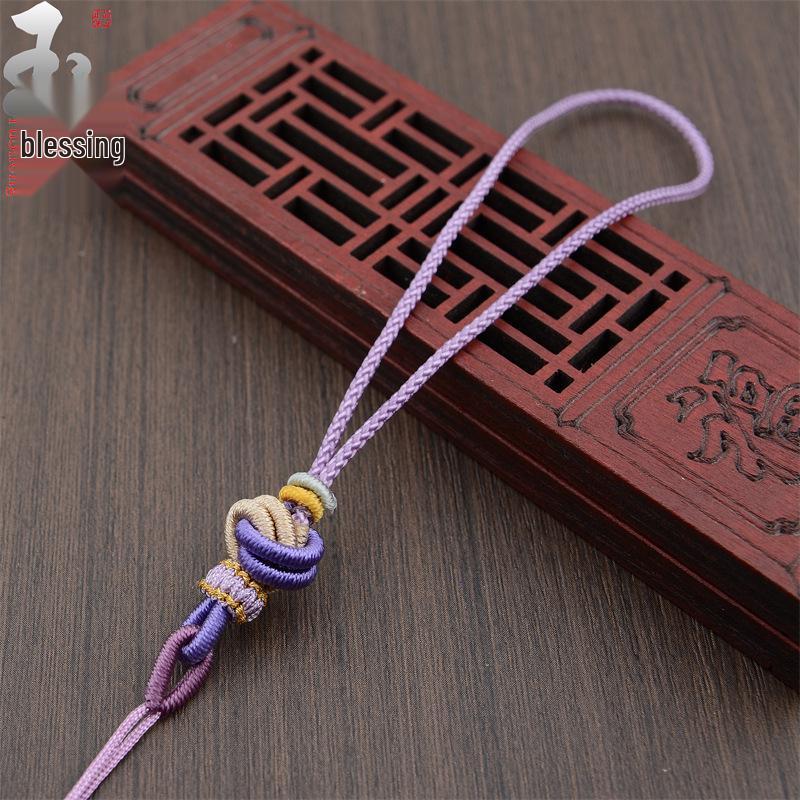 Handmade Woven Ancient-Style Dimple Knot Pendant - Golden Car Ornament with Grip Rope