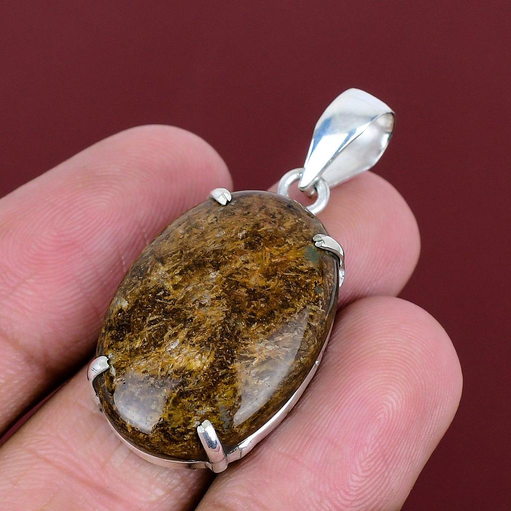 Bronzite Pendant 925 Sterling Silver Pendant Amazing Gemstone Pendant Elegant Jewelry Handmade Pendant Anniversary Gifts Birthstone Jewelry