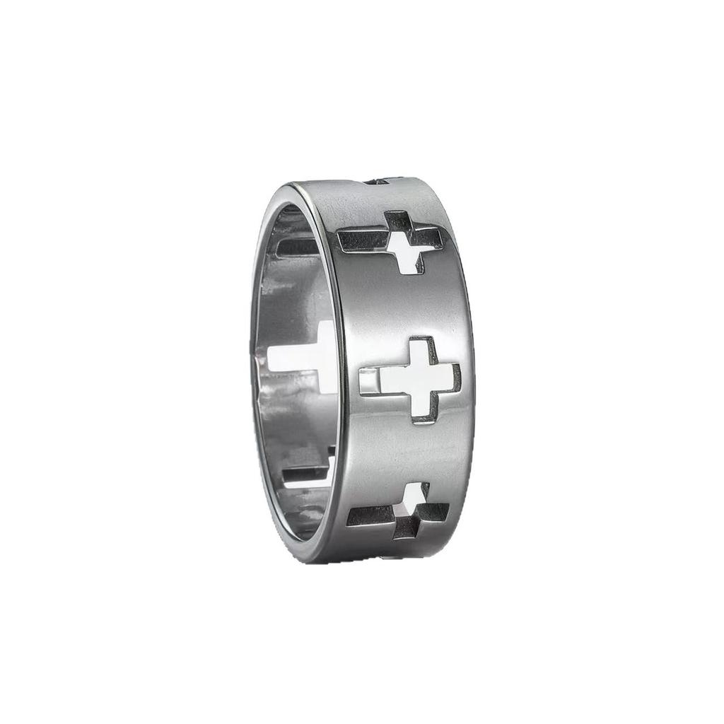 Simple and Fashionable Men's Jewelry Jewelry Hollow Titanium Steel Ring