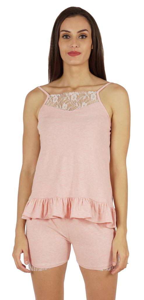 Inkmeso Lingerie Lace Cami Sleepwear Shorts Set For Women  S Spaghetti Strap Nightwear 2 Pcs