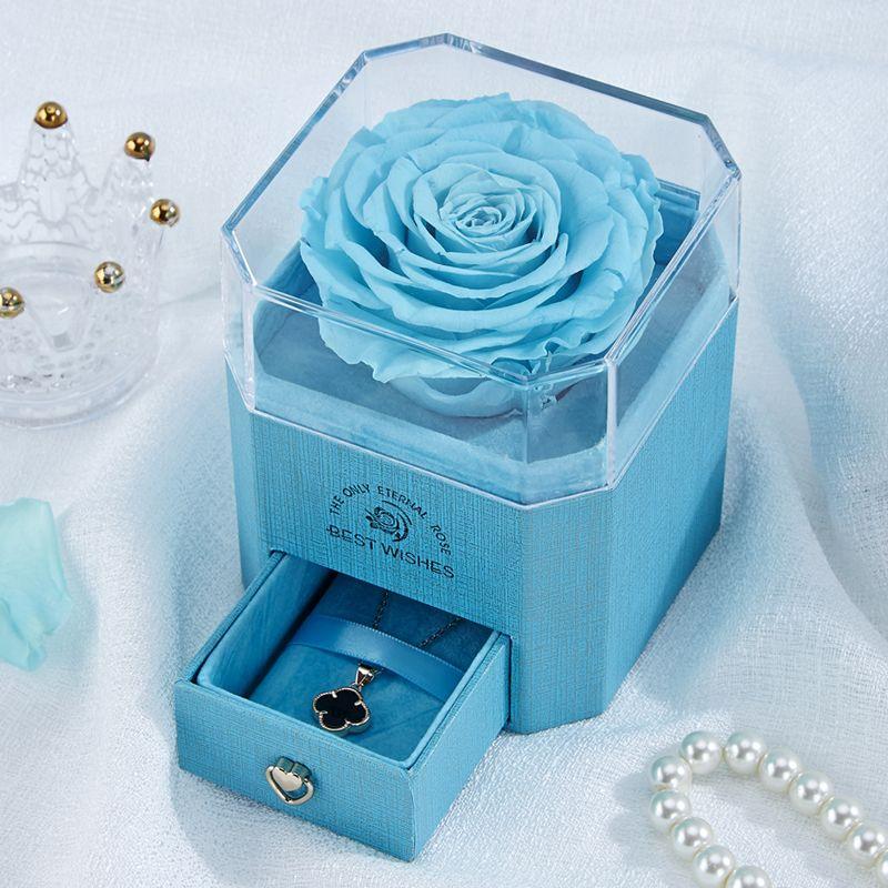 Eternal Rose Jewelry Box Necklace Packaging Boxes Luxury Jewelry Storage Display Box Valentine's Day Necklace Gift Boxes