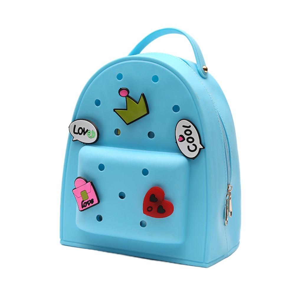 Waterproof Silicone Backpack Adjustable Straps Kindergarten Knapsack Kids Schoolbags  Girls