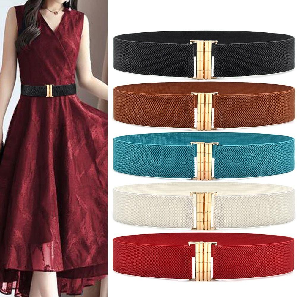 Wide Stretch Waistband Solid Color Waist Belts Exquisite Waist Strap Women