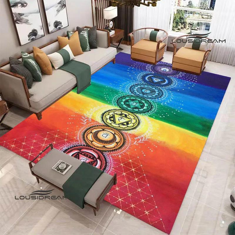 3D Chakra Printed Carpet Non-slip Carpet Door Mat Yoga Mat Bedroom Decoration Area Rug Bedroom Decor Birthday Gift