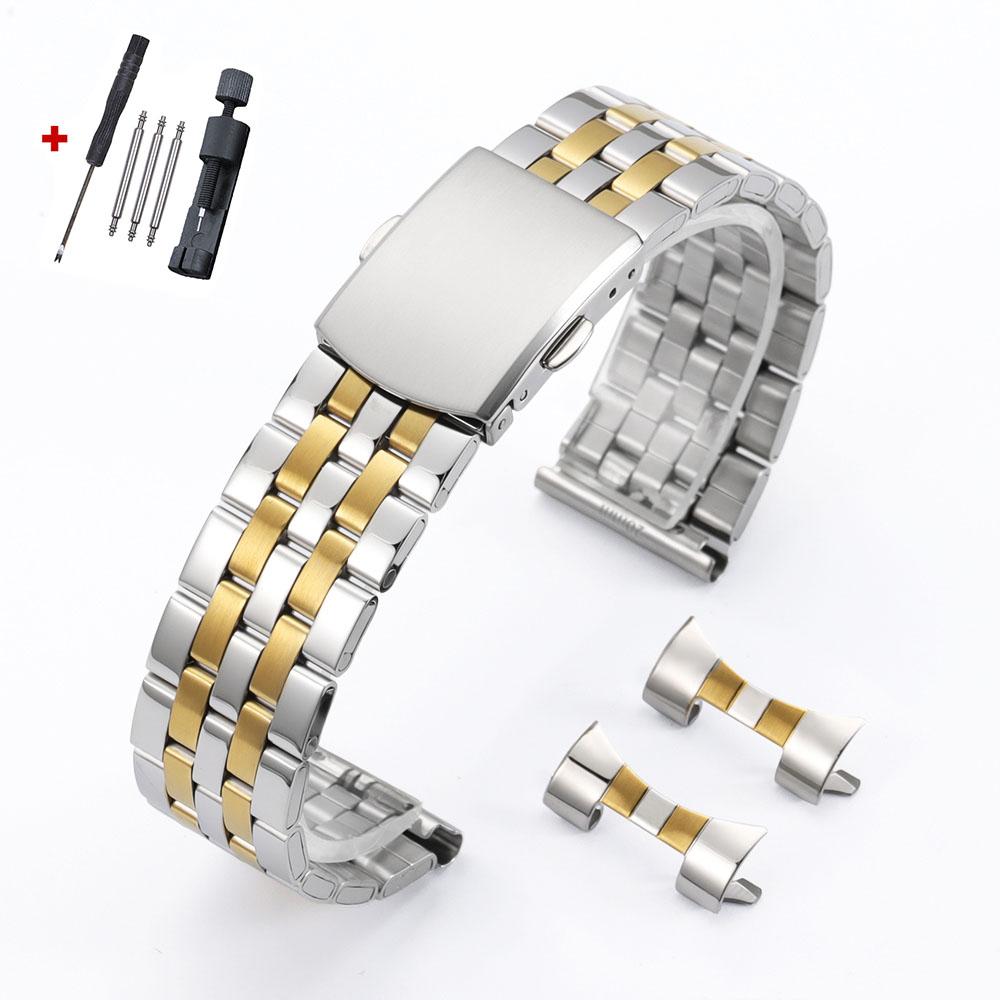 Stainless Steel Watch Bracelet Universal 12mm 14mm 16mm 18mm 20mm 22mm 24mm Straps Folding Safety Buckle for Women Watch Band