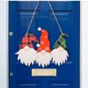 Wooden Decoration Christmas Three Head Rudolph Door Hanging Home Wall Decoration