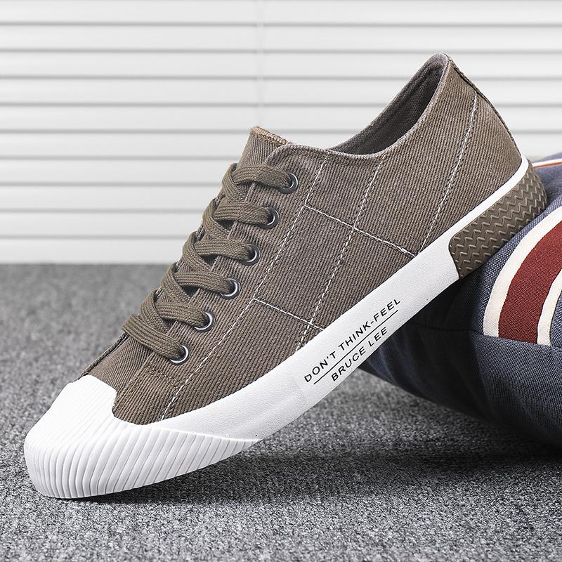 Original Green Men's Canvas Sneakers Fashion Casual Lightweight Espadrilles Men Breathable Lace-up Leisure Men Vulcanize Shoes