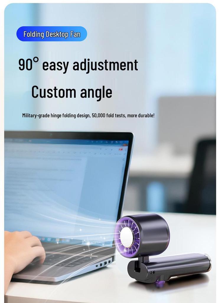 Portable High-Speed Cooling Handheld Fan with Strong Airflow, Long Battery Life, Foldable Neck, Digital Display, and Ice Pack Feature