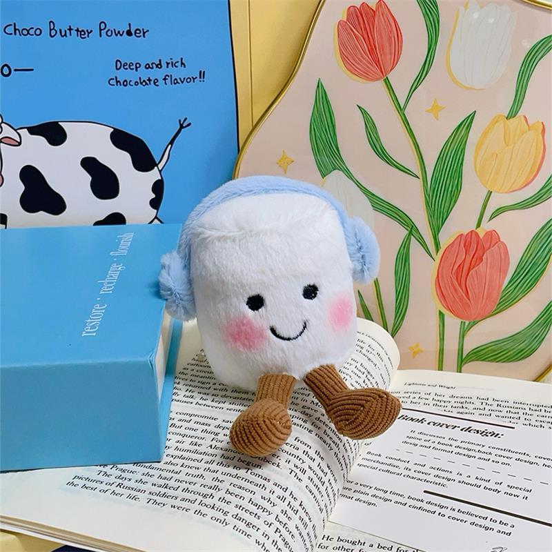 1/2 ks Roztomilé růžové modré plyšové hračky Marshmallow Vycpané panenky Přívěsek na klíče Přívěsek na tašku Pár Klíčenka Narozeninové dárky Holčičí domácí dekorace